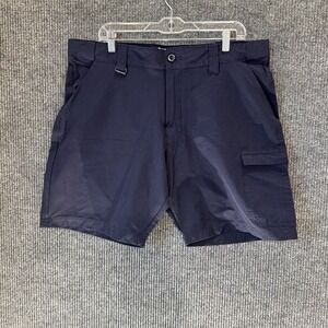 Drake Mens Performance Fishing Hybrid Shorts Cargo Pockets Blue‎ XL